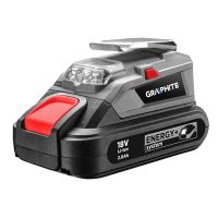 USB Nabíječka akumulátorů a svítilna, 18V, Energy+, Graphite (2)