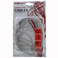 Síťový LAN kabel UTP patchcord, Cat.5e, RJ45 samec - RJ45 samec, 2 m, nestíněný, šedý, Log (3)