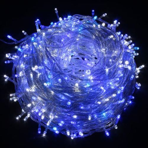 LED osvětlení, řetěz, 10m, 220-240 V (50-60Hz), 6W, modrá, transparentní kabel, 30000h, 10