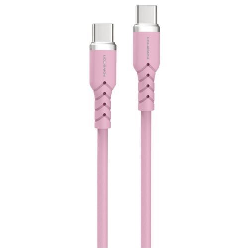 Powerton ENERGY PASTEL EDITION Kabel USB-C, 60W, 1m, silikonový, růžový