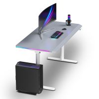 ULTRADESK Herní stůl QUEST, 140x70cm, 72-120cm, bílá-šedá (4)