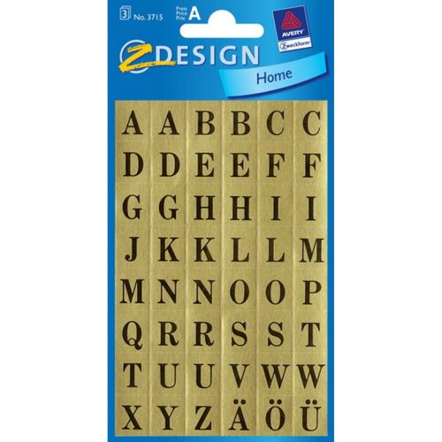 AVERY Z-DESIGN Písmena na zlaté fólie - 3715