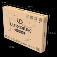 ULTRADESK Herní stůl LEVEL V2 RED, 140x68cm, 72-117cm, elektricky nastavitelná výška, s XX (10)