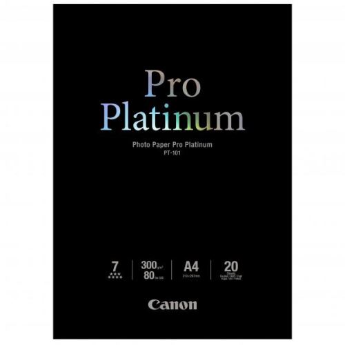 Canon Photo Paper Pro Platinum, PT-101 A4, foto papír, lesklý, 2768B016, bílý, A4, 300 g/m