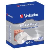 VERBATIM 49976 - Papírová pouzdra na disky CD 1 KS CD Papír bílá s okýnkem po 100 ks (1)