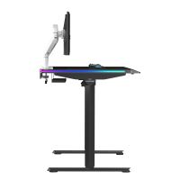 ULTRADESK Herní stůl QUEST, 140x70cm, 72-120cm, černá-černá (10)