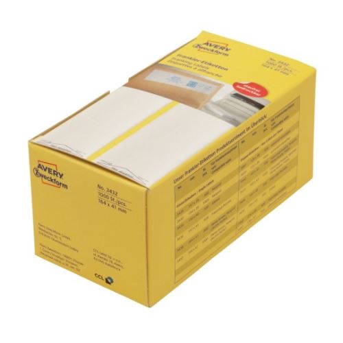 AVERY ZWECKFORM Samolepící etikety frankovací, jednoduché, bílé - 3432