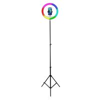 Powerton kruhové světlo 13", RGB LED, velké, nastavení barev a svítivosti, držák telefonu (2)