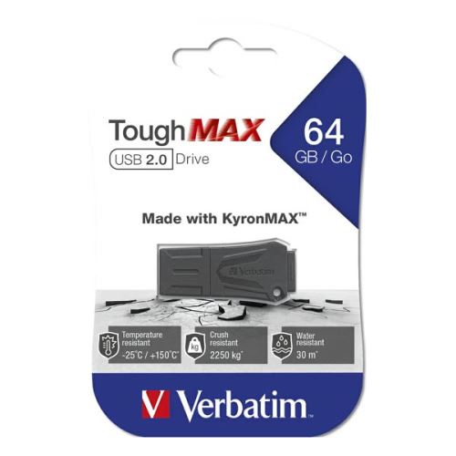 VERBATIM 49332 - 64GB USB flash disk USB 2.0 ToughMAX černý USB A kompozitní materiál