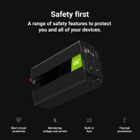 Green Cell měnič napětí z 24V na 230V, 1000W/2000W, modifikovaný sinus, UK zásuvka (1)