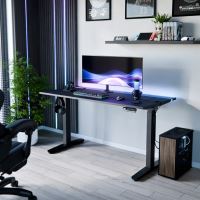 ULTRADESK Herní stůl VORTEX, 140,5x70cm, 72-122cm, černý (19)