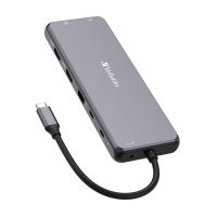 VERBATIM 32153 - USB (3.2) hub 13-port šedý délka kabelu 20cm 2x USB C 6x USB A 2x HD (1)