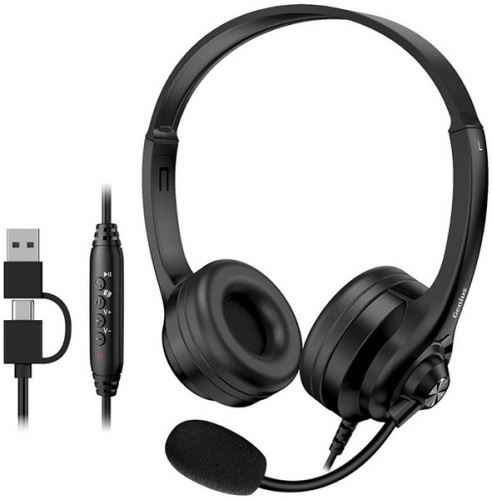 Genius HS-235U AI sluchátka s mikrofonem, drátová, černá