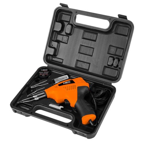 Pájecí pistole s kufříkem 200W, NEO TOOLS 19-152, nastavitelná teplota, ergonomická, plast