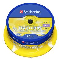 VERBATIM 43489 - DVD+RW Matt Silver 4.7GB 4x spindle 25-pack bez možnosti potisku 12