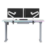 ULTRADESK Herní stůl QUEST, 140x70cm, 72-120cm, šedá-bílá (9)