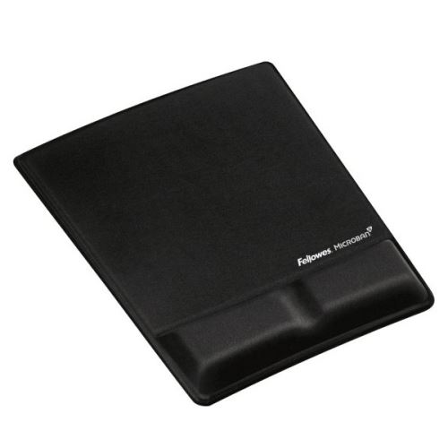 Podložka pod myš a zápěstí Fellowes Health-V, ergonomická, pěnová, černá, 1.9-3.5 cm, Fell