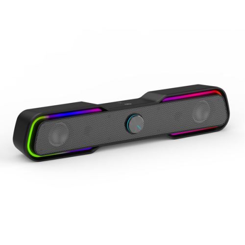 HP Soundbar DHE-6002, 2.0, 6W, černý, regulace hlasitosti, stolní, 3,5 mm jack (USB), pods