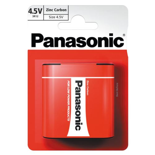 Baterie plochá 4,5V zinkouhlíková, 3R12, 3R12, Panasonic, blistr, 1-pack