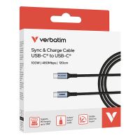 VERBATIM 31846 - 100W USB kabel USB C samec - USB C samec 1.2m černý box (2)
