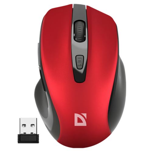 Myš bezdrátová, Defender PRIME MB-053, červená, optická, 1600DPI