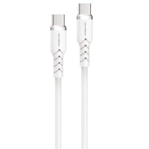 Powerton ENERGY WHITE EDITION Kabel USB-C, 60W, 1m, silikonový, bilý