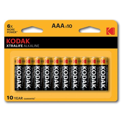 Baterie jednorázová alkalická, tužková, AAA, 1.5V, Kodak, blistr, 10-pack, KOD-LR3XTBL10,