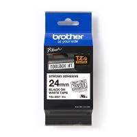 BROTHER TZE-S251, černý tisk/bílý podklad, laminovaná, 8m, 24mm, extrémně adhezivní