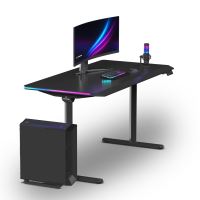ULTRADESK Herní stůl QUEST, 140x70cm, 72-120cm, černá-černá (4)