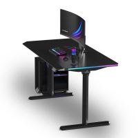 ULTRADESK Herní stůl QUEST, 140x70cm, 72-120cm, černá-černá (2)