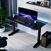 ULTRADESK Herní stůl VORTEX, 140,5x70cm, 72-122cm, bílý (19)