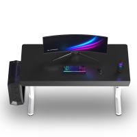 ULTRADESK Herní stůl QUEST, 140x70cm, 72-120cm, bílá-černá (2)