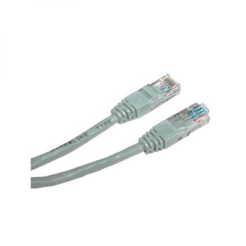 Síťový LAN kabel UTP patchcord, Cat.6, RJ45 samec - RJ45 samec, 1 m, nestíněný, šedý, econ