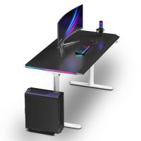 ULTRADESK Herní stůl QUEST, 140x70cm, 72-120cm, bílá-černá (4)