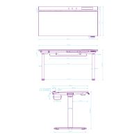 ULTRADESK Herní stůl VORTEX, 140,5x70cm, 72-122cm, bílý (9)