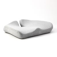 Set bederní opěrky a podsedáku, ergonomický, šedý, paměťová pěna, Powerton (3)