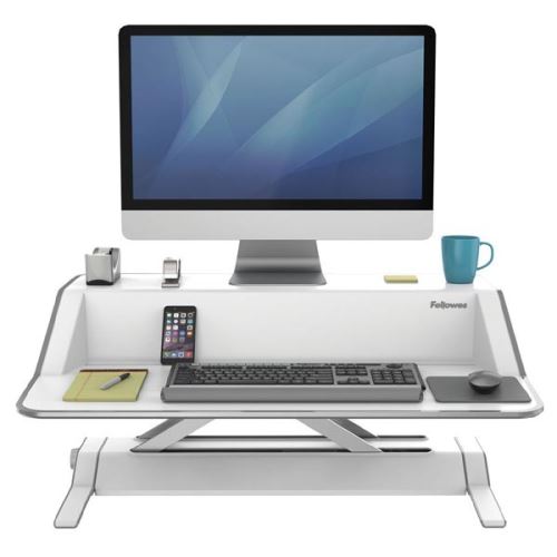 Pracovní stanice, Sit-Stand Lotus, bílá, plast-kov, Fellowes, DOPRODEJ