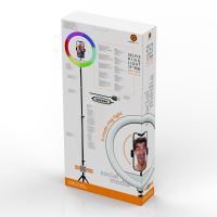 Powerton kruhové světlo 13", RGB LED, velké, nastavení barev a svítivosti, držák telefonu (8)