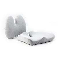 Set bederní opěrky a podsedáku, ergonomický, šedý, paměťová pěna, Powerton (1)