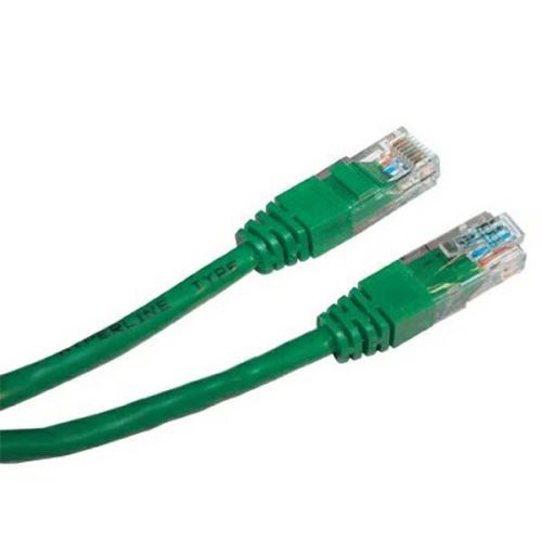 Síťový LAN kabel UTP patchcord, Cat.6, RJ45 samec - RJ45 samec, 2 m, nestíněný, zelený, ec