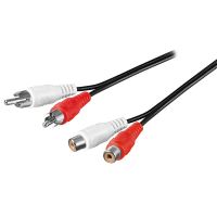 Prodlužovací audio kabel 2x CINCH samec - 2x CINCH samice, 5m, černá Prodlužovací audio kabel 2x CINCH samec - 2x CINCH samice, 5m, černá