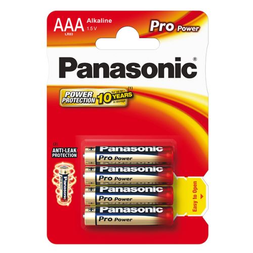 Baterie alkalická, AAA (LR03), AAA, 1.5V, Panasonic, blistr, 4-pack, 265899, Pro Power