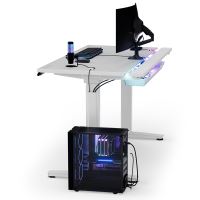 ULTRADESK Herní stůl VORTEX, 140,5x70cm, 72-122cm, bílý (6)