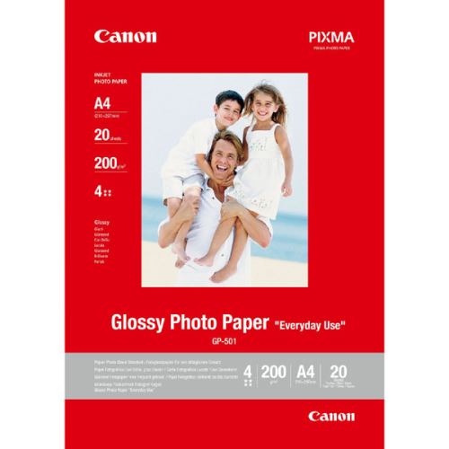 Canon Glossy Photo Paper, GP-501, foto papír, lesklý, GP-501 typ 0775B082, bílý, A4, 210 g