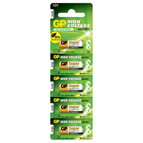 Baterie alkalická, 23A, 23AF, V23GA, MN21, 12V, GP, blistr, 5-pack