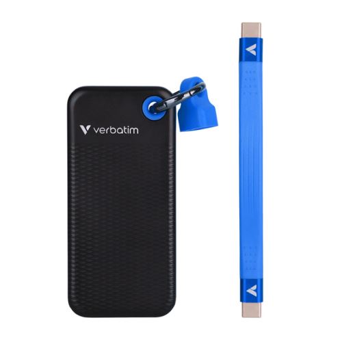 VERBATIM 32191 - 1000GB SSD Externí Pocket SSD Black/Blue modrý M.2 obsahuje USB C kabe