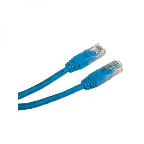 Síťový LAN kabel UTP patchcord, Cat.5e, RJ45 samec - RJ45 samec, 0.5 m, nestíněný, modrý,