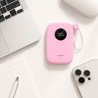 Powerton ENERGY PASTEL EDITION Powerbanka 10000mAh, 2x USB-C, 22.5W, integrovaný kabel, rů (2)
