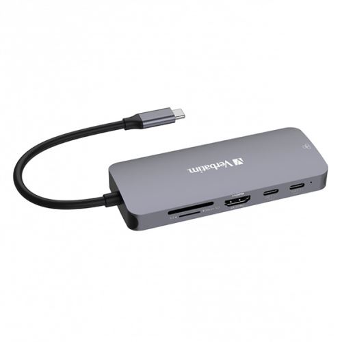 VERBATIM 32152 - USB (3.2) hub 9-port šedý délka kabelu 15cm 2x USB C 3x USB A 1x HDM