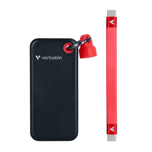 VERBATIM 32192 - 1000GB SSD Externí Pocket SSD Black/Red červený M.2 obsahuje USB C kab